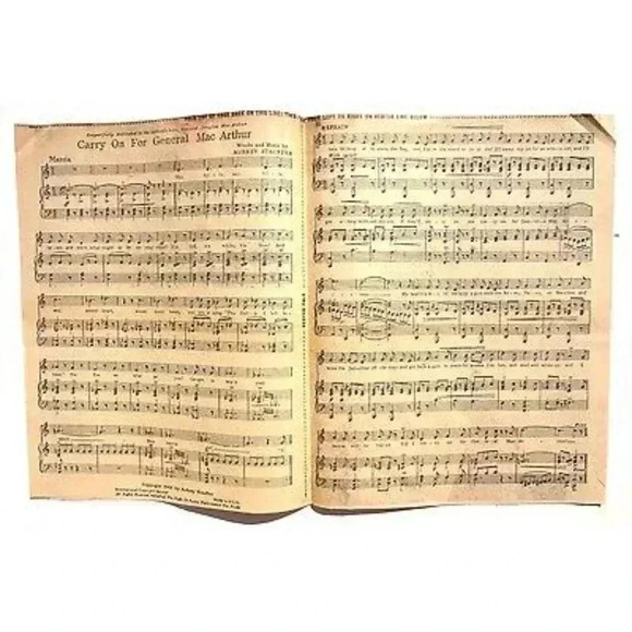 VINTAGE 1942 WWII Los Angeles Times CARRY ON FOR GENERAL MAC ARTHUR NewsPaper - Picture 2 of 4